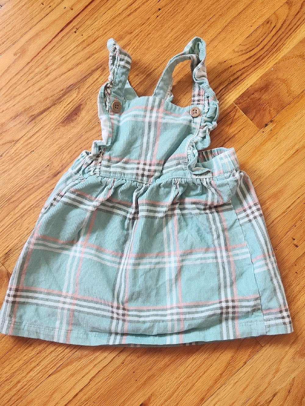 Carters Blue Plaid Corduroy Dress- 18M